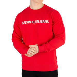Calvin Klein pánská červená mikina Logo - L (904)